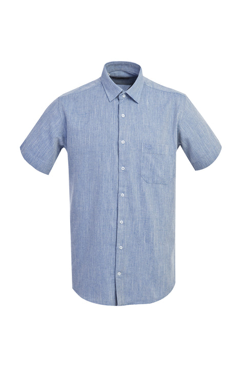 Dark Blue Short Sleeve Regular Fit Patterned Shirt