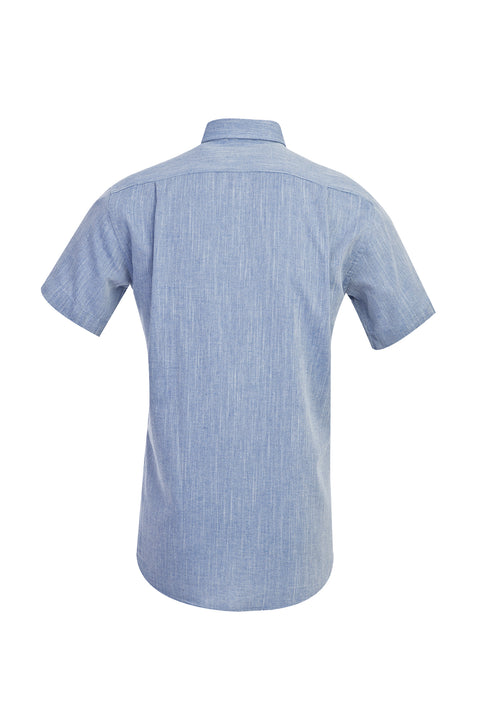 Dark Blue Short Sleeve Regular Fit Patterned Shirt