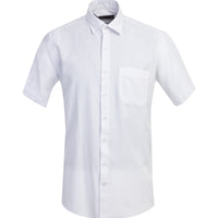 White Short-Sleeve Regular Fit Patterned Shirt