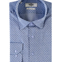 Aviator Blue PN Cotton Printed Slim UK Shirt