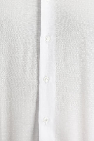  Beyaz Uzun Kol Slim Fit Dar Kesim Desenli Gömlek
