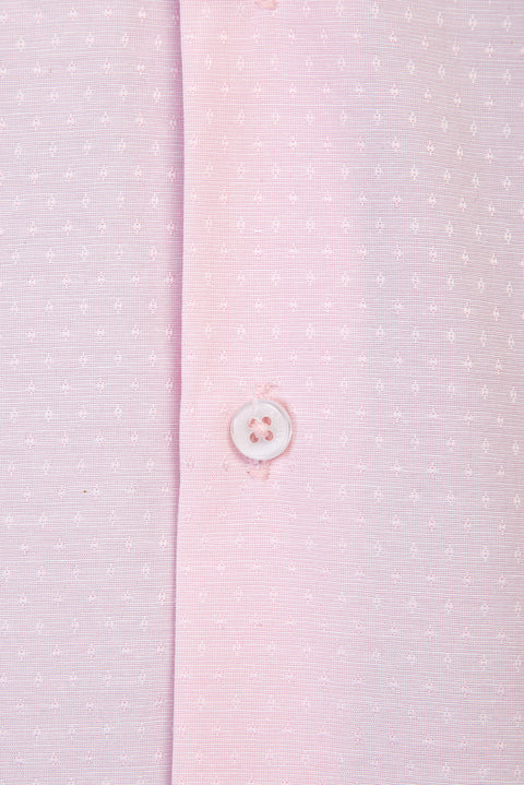 Medium Pink Long Sleeve Slim Fit Patterned Shirt