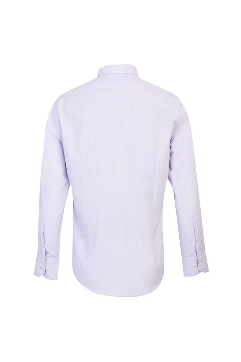 Lilac Long Sleeve Slim Fit Narrow Cut Patterned Shirt