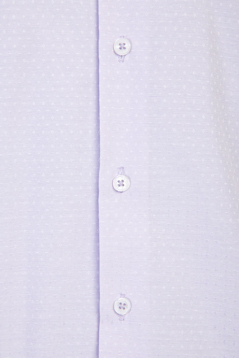 Lilac Long Sleeve Slim Fit Narrow Cut Patterned Shirt