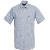 Light Navy Short Sleeve Regular Fit Plaid Shirt