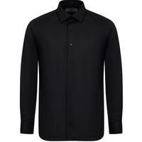 Siyah Uzun Kol Slim Fit Dar Kesim Non Iron Klasik Gömlek