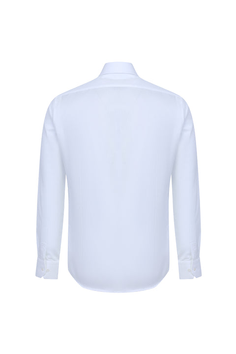White Long Sleeve Slim Fit Narrow Cut Non-Iron Classic Shirt
