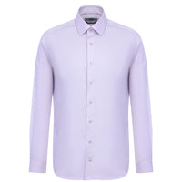 Lila Uzun Kol Slim Fit Dar Kesim Non Iron Klasik Pamuklu Gömlek