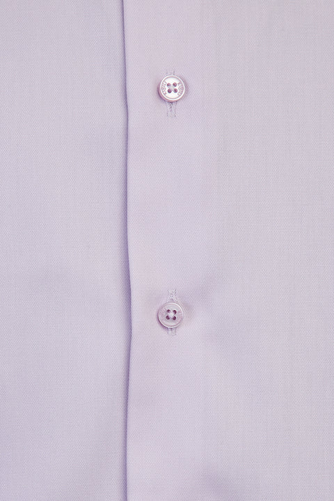 Lila Uzun Kol Slim Fit Dar Kesim Non Iron Klasik Pamuklu Gömlek
