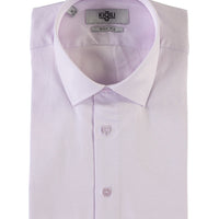 Lilac Short Sleeve Slim Fit Narrow Cut Patterned Shirt