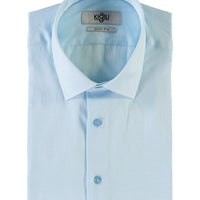 Light Turquoise Short Sleeve Slim Fit Shirt