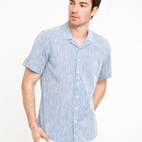 Medium Navy Blue PN Cotton Poly Printed Classic Shirt