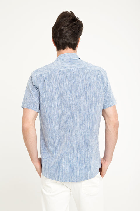 Medium Navy Blue PN Cotton Poly Printed Classic Shirt