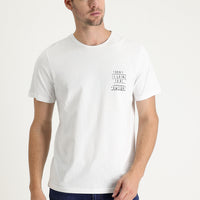 White Crew Neck Regular Fit Printed Cotton T-shirt
