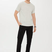 Light Grey Melange Crew Neck Slim Fit T-Shirt