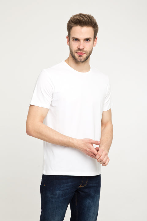 White Crew Neck Slim Fit T-Shirt