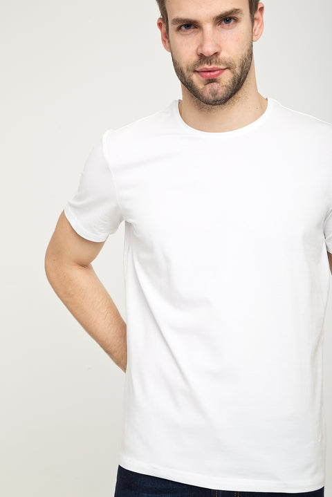 White Crew Neck Slim Fit T-Shirt
