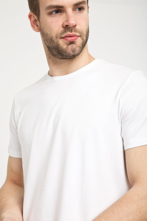 White Crew Neck Slim Fit T-Shirt