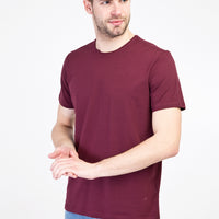 Cherry Red Crew Neck Slim Fit Narrow Cut T-Shirt