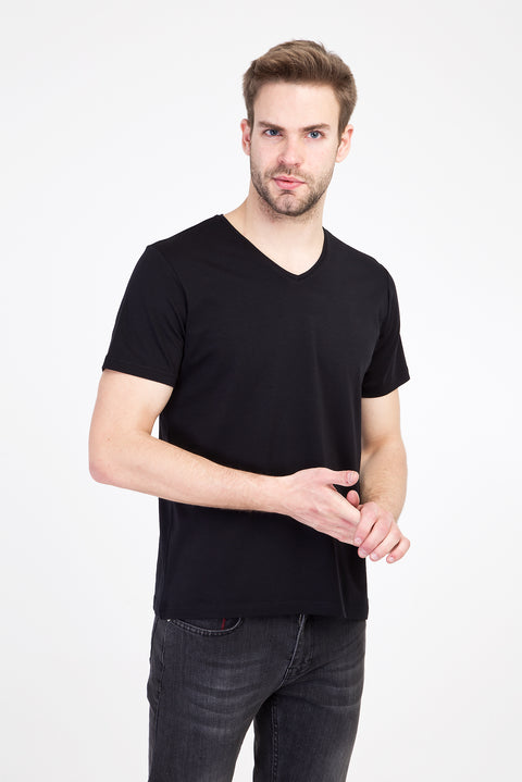 Black V-Neck Slim Fit T-Shirt