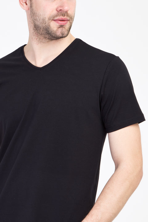 Black V-Neck Slim Fit T-Shirt