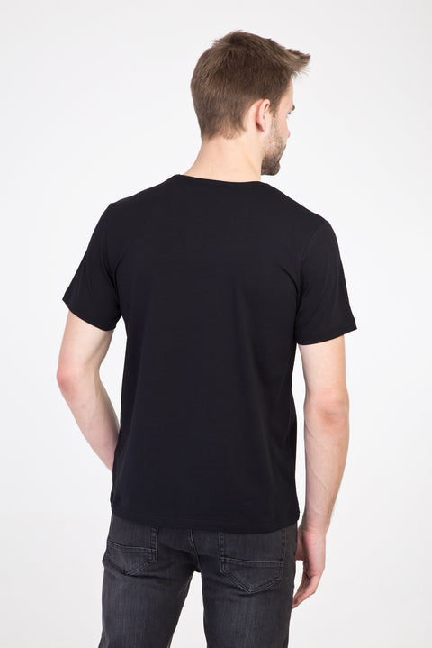 Black V-Neck Slim Fit T-Shirt