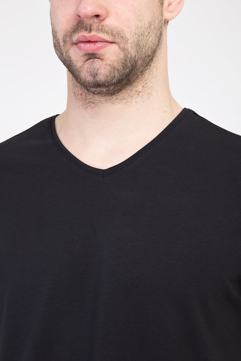 Black V-Neck Slim Fit T-Shirt