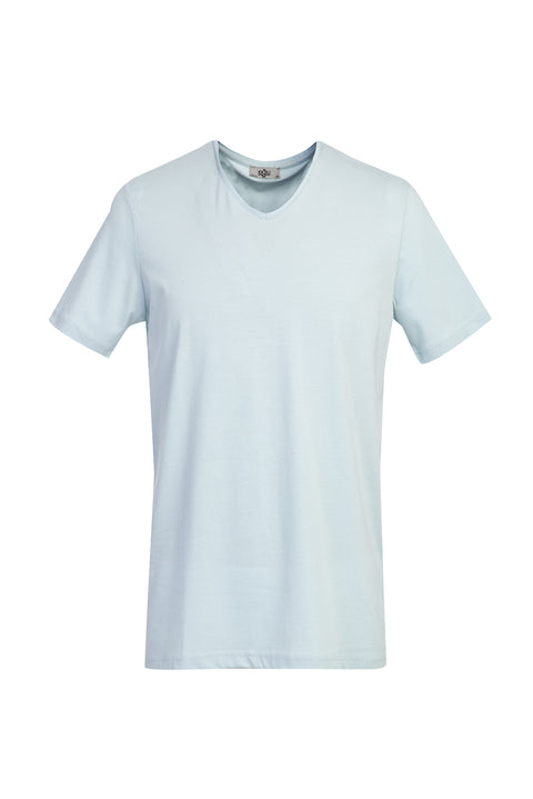 Light Blue V-Neck Slim Fit T-Shirt