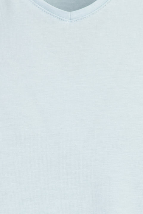 Light Blue V-Neck Slim Fit T-Shirt