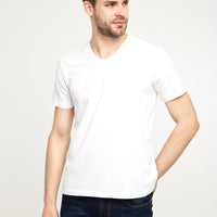 White V-Neck Slim Fit T-Shirt