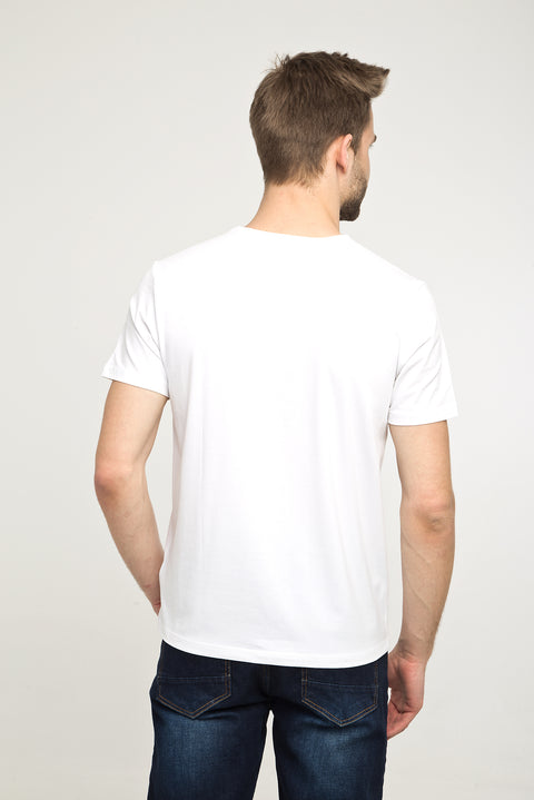 White V-Neck Slim Fit T-Shirt