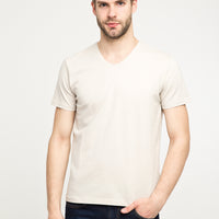 Stone V-Neck Slim Fit Narrow Cut T-Shirt