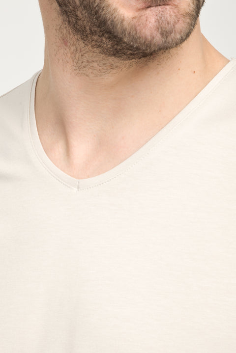 Stone V-Neck Slim Fit Narrow Cut T-Shirt