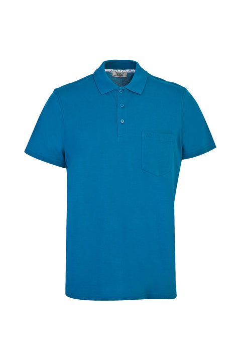 Petrol Green Plain Polo Collar Piqué Pocket T-Shirt