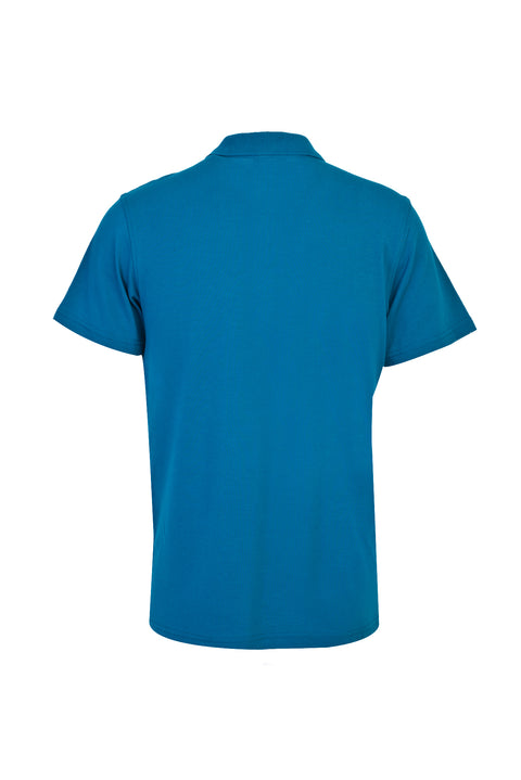Petrol Green Plain Polo Collar Piqué Pocket T-Shirt