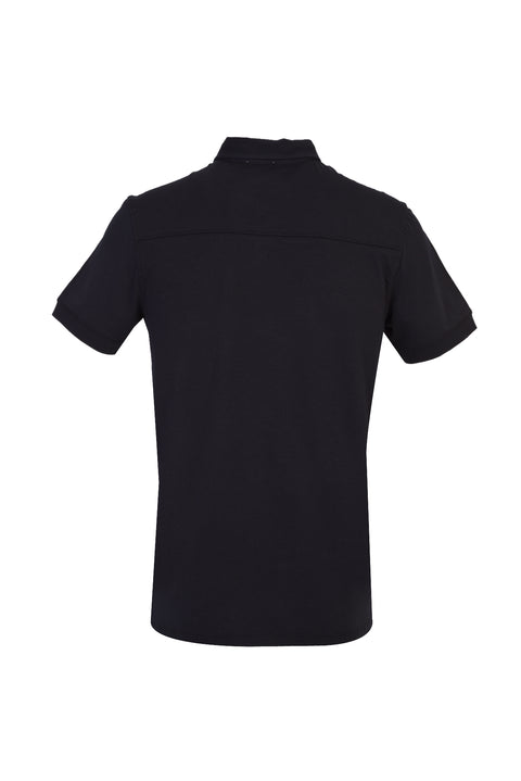 Black Half Italian Collar Supima T-Shirt