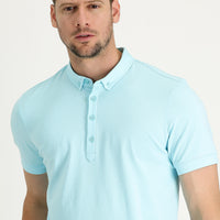 Aqua Half Italian Collar Supima T-Shirt