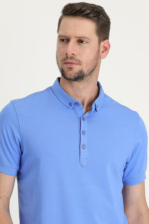 Dark Blue Half Italian High Neck Supreme T-Shirt
