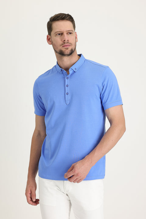 Dark Blue Half Italian High Neck Supreme T-Shirt