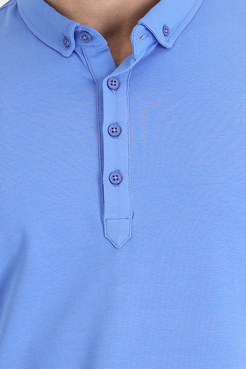 Dark Blue Half Italian High Neck Supreme T-Shirt