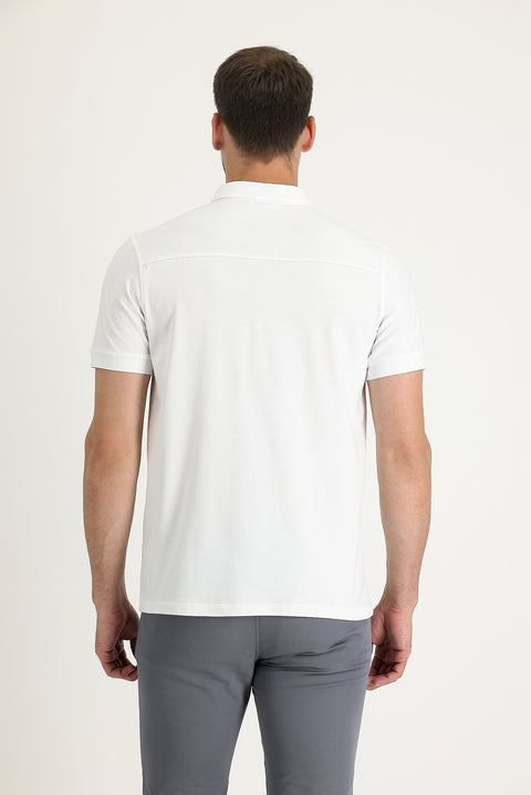 White Half-Italian Collar Supreme T-shirt