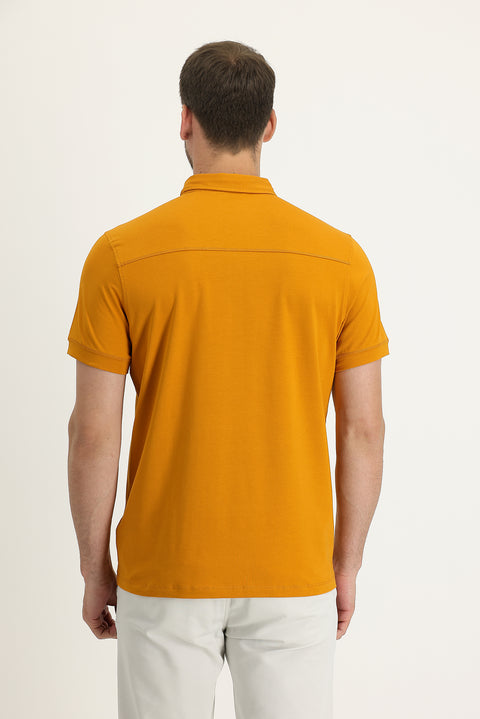 Saffron Half Italian Collar Regular Fit Supreme T-Shirt