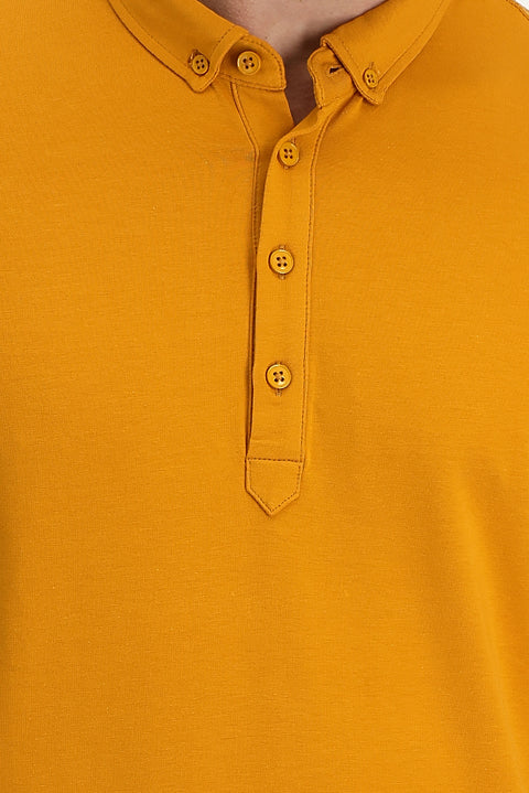 Saffron Half Italian Collar Regular Fit Supreme T-Shirt