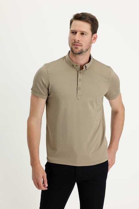 Dark Mink Half Italian Collar Supreme T-Shirt