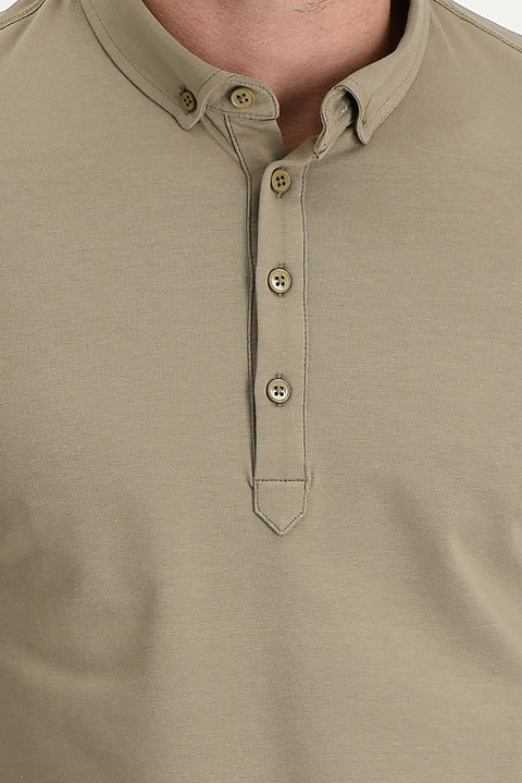 Dark Mink Half Italian Collar Supreme T-Shirt
