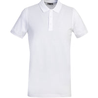 White Polo Collar Slim Fit Narrow Cut Cotton T-shirt