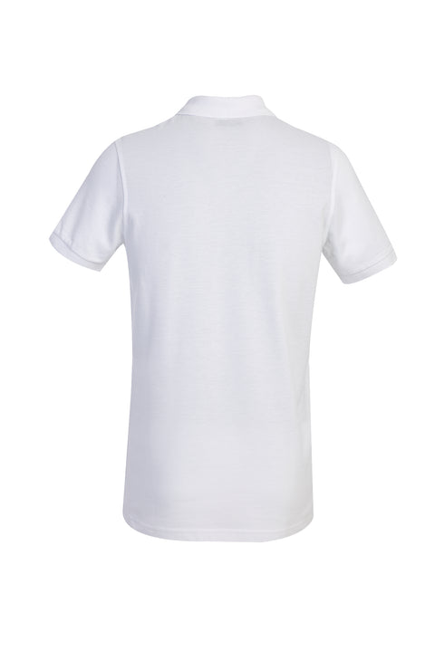 White Polo Collar Slim Fit Narrow Cut Cotton T-shirt