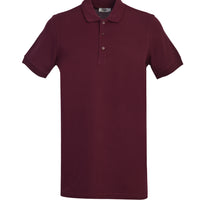 Cherry Red Polo Collar Slim Fit Narrow Cut Cotton T-shirt