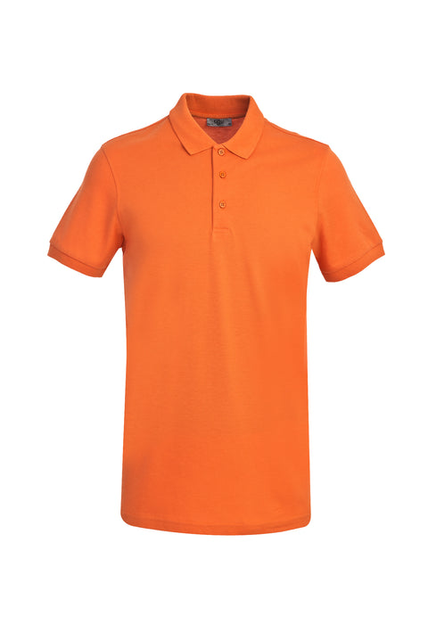 Pumpkin Polo Collar Slim Fit Narrow Cut Cotton T-Shirt