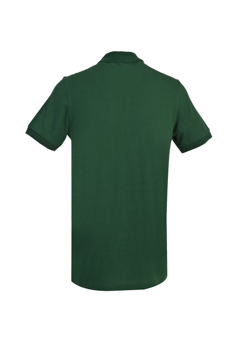 Navy Blue Polo Collar Slim Fit Narrow Cut Cotton T-Shirt